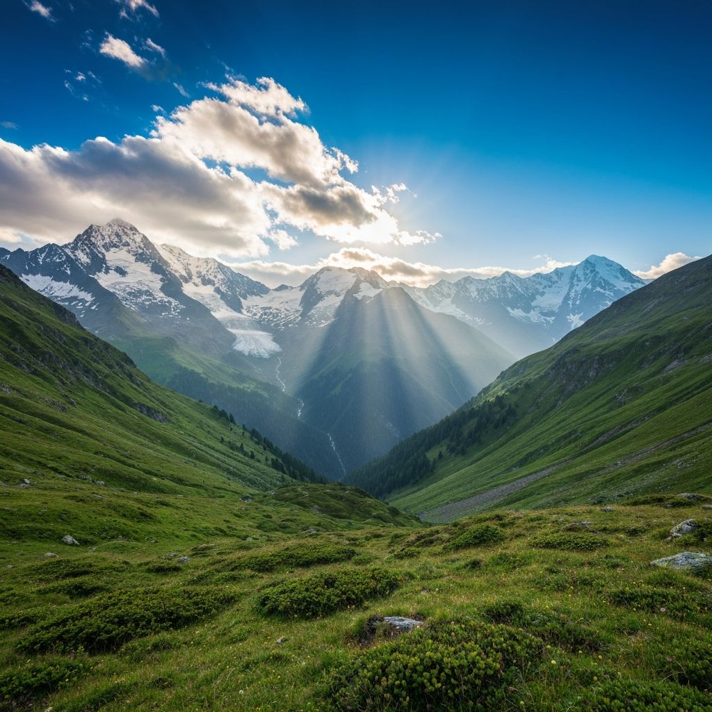 Alpine mountain landscape representing natural vitality and dynamism